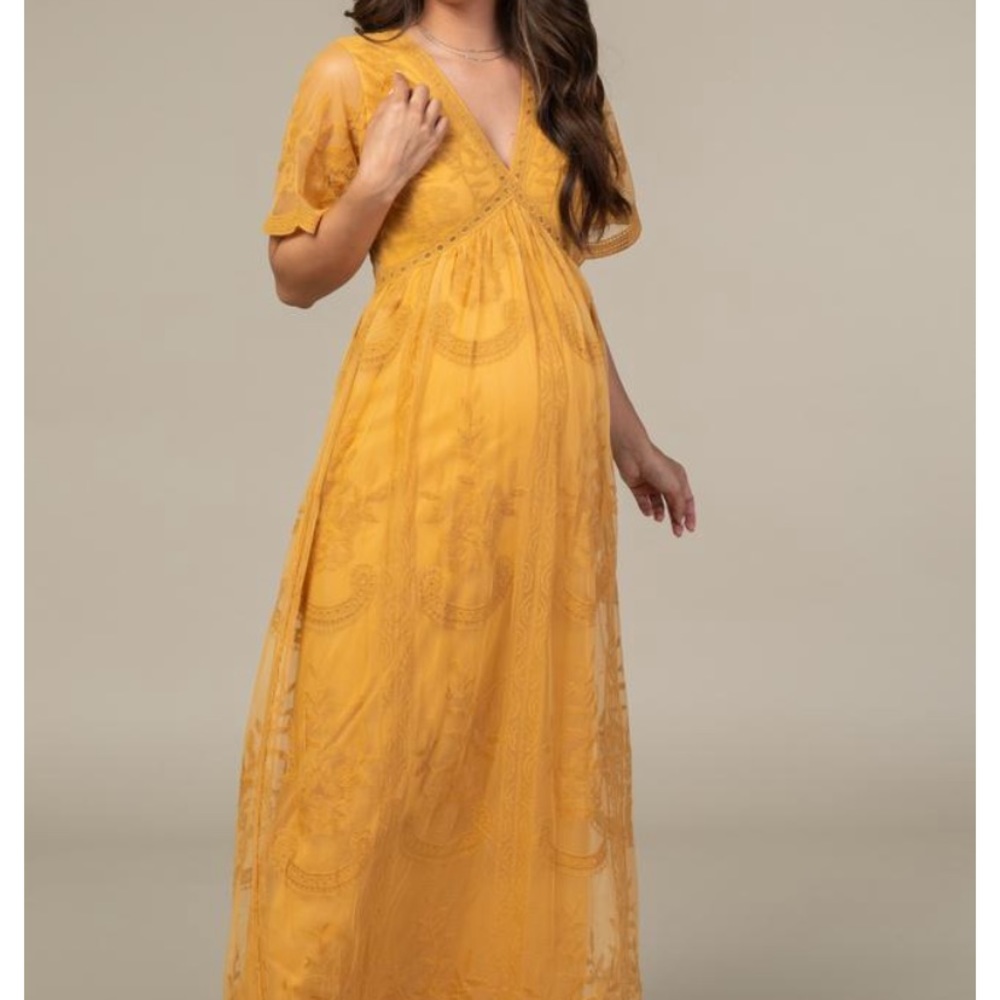 Pinkblush Mustard Maternity Dress